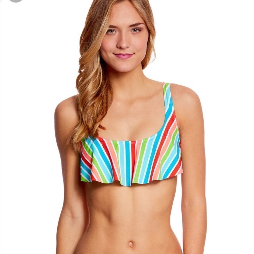 Bikini Lab Rainbow Hanky Top nwt